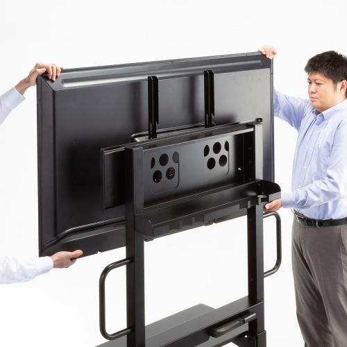 テレビスタンド（100型・100インチ対応・上下昇降・高耐荷重・110kg・手動・ディスプレイスタンド・キャスター付・ハイタイプ）