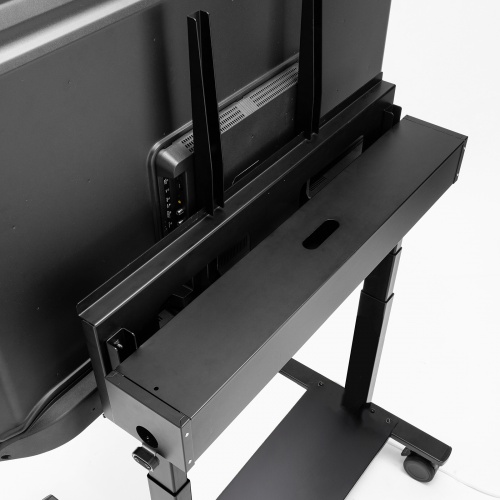 電動昇降ディスプレイスタンド（60～100インチ対応・キャスター付き・高耐荷重110kg）