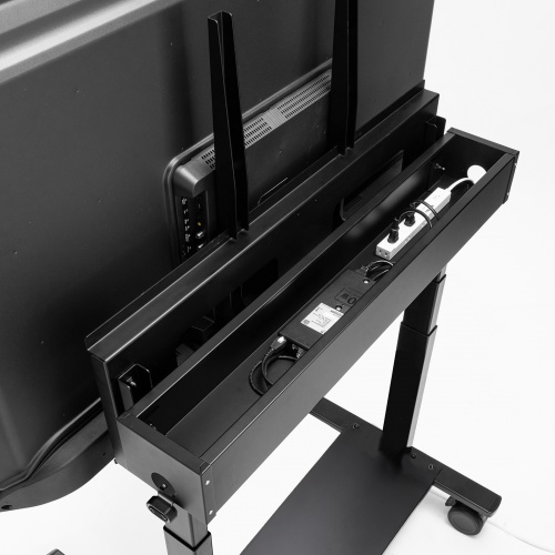 電動昇降ディスプレイスタンド（60～100インチ対応・キャスター付き・高耐荷重110kg）