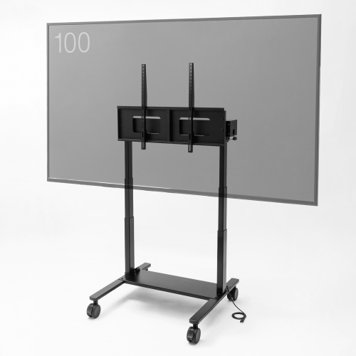 電動昇降ディスプレイスタンド（60～100インチ対応・キャスター付き・高耐荷重110kg）
