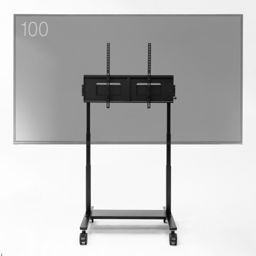 電動昇降ディスプレイスタンド（60～100インチ対応・キャスター付き・高耐荷重110kg）