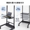 【アウトレット】テレビスタンド キャスター付 32インチ 75インチ対応 高さ調整 タップトレー付 収納棚板付 ディスプレイスタンド 会議室 学校 サイネージ用