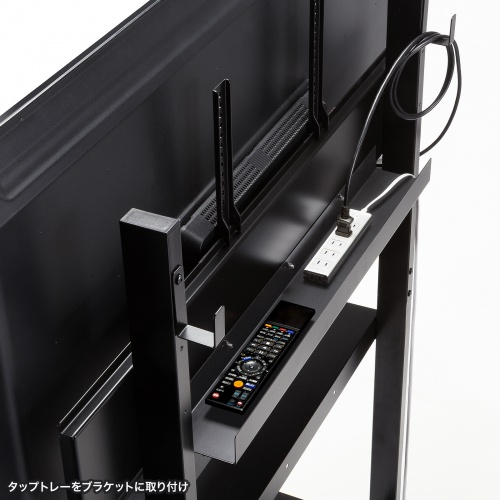 テレビスタンド（キャスター付・60インチ・100インチ対応・高さ調整・タップトレー付・収納棚板付・ディスプレイスタンド・会議室・学校・サイネージ用）