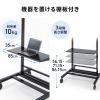 テレビスタンド（キャスター付・60インチ・100インチ対応・高さ調整・タップトレー付・収納棚板付・ディスプレイスタンド・会議室・学校・サイネージ用）