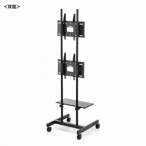 テレビスタンド（2面対応・上下2段・ハイタイプ・キャスター・65インチ対応・高さ変更対応）