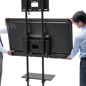 【アウトレット】テレビスタンド（2面対応・上下2段・ハイタイプ・キャスター・65インチ対応・高さ変更対応）