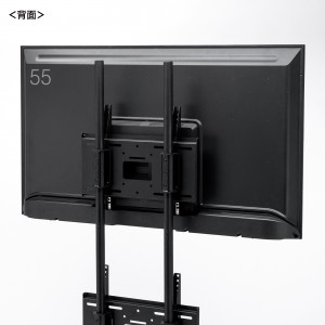 【アウトレット】テレビスタンド（2面対応・上下2段・ハイタイプ・キャスター・65インチ対応・高さ変更対応）