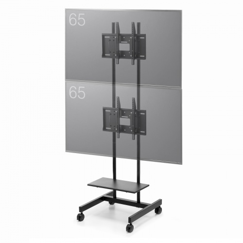 テレビスタンド（2面対応・上下2段・ハイタイプ・キャスター・65インチ対応・高さ変更対応）