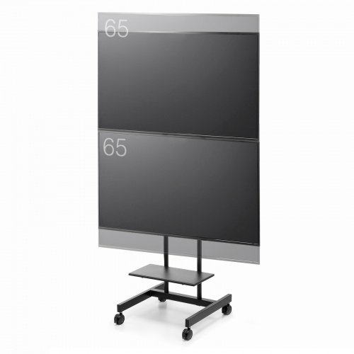 テレビスタンド（2面対応・上下2段・ハイタイプ・キャスター・65インチ対応・高さ変更対応）