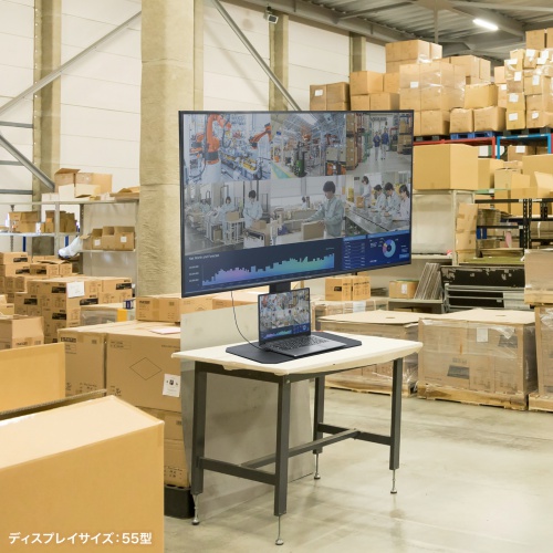 テレビスタンド（卓上・首振・壁寄せ・高さ調整対応・75インチ・耐荷重40kg）