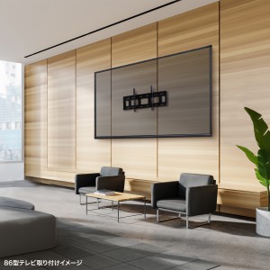 壁掛けテレビ金具（100インチ対応・壁面固定式・耐荷重100Kg・VESA規格） CR-PLKG19BK サンワサプライ