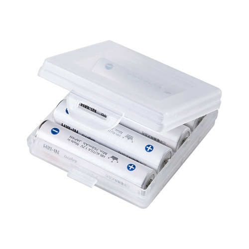 電池ケース（電池収納ケース・単4・2個セット・おすすめ・おしゃれ・防災・便利・クリア） DG-BT4CLN サンワサプライ