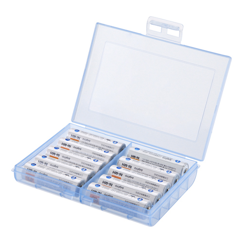 電池ケース（電池収納ケース・単4・単3・おすすめ・おしゃれ・防災・便利・ブルー） DG-BT5BL サンワサプライ