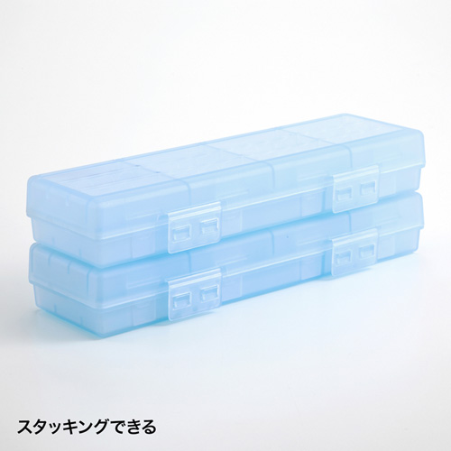 【訳あり 新品】電池ケース単三形(単四形対応・大容量タイプ・ブルー) ※箱にキズ、汚れあり