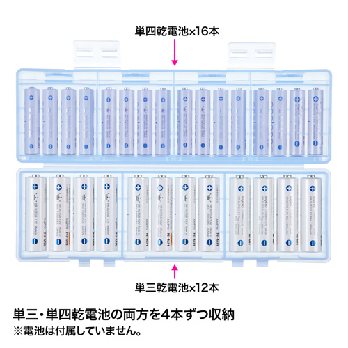 【訳あり 新品】電池ケース単三形(単四形対応・大容量タイプ・ブルー) ※箱にキズ、汚れあり