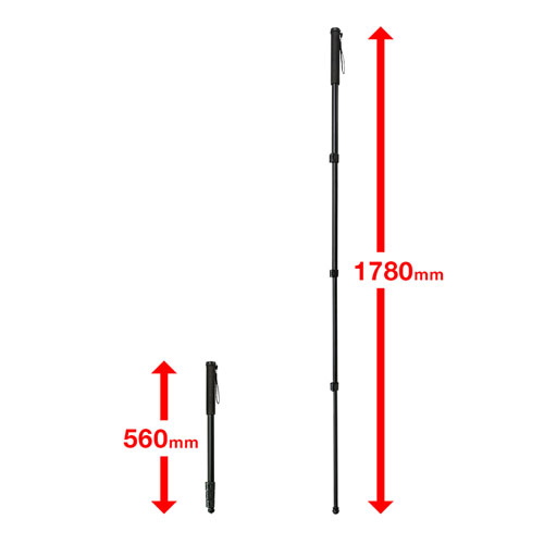 一脚(軽量・4段階伸長・一眼レフ・ビデオカメラ・マルチタイプ)