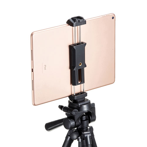 三脚ホルダー（スマホ・タブレット対応・1/4インチネジ対応・動画撮影・ブラック）