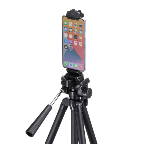三脚ホルダー（スマホ・タブレット対応・1/4インチネジ対応・動画撮影・ブラック）