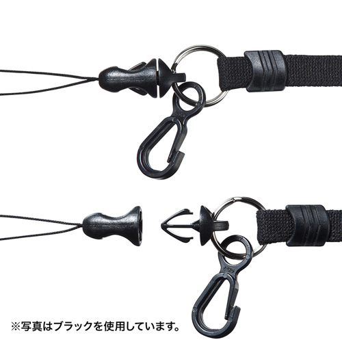 ネックストラップ（スマートフォン・デジタルカメラ用・10mm幅・ワンタッチ機能・落下防止・レッド） DG-ST16R サンワサプライ