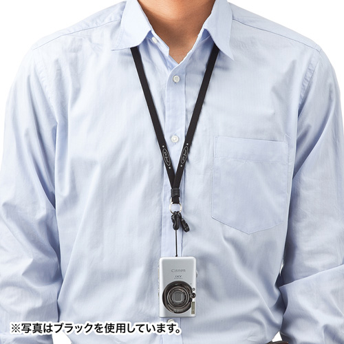 ネックストラップ（スマートフォン・デジタルカメラ用・10mm幅・ワンタッチ機能・落下防止・レッド） DG-ST16R サンワサプライ