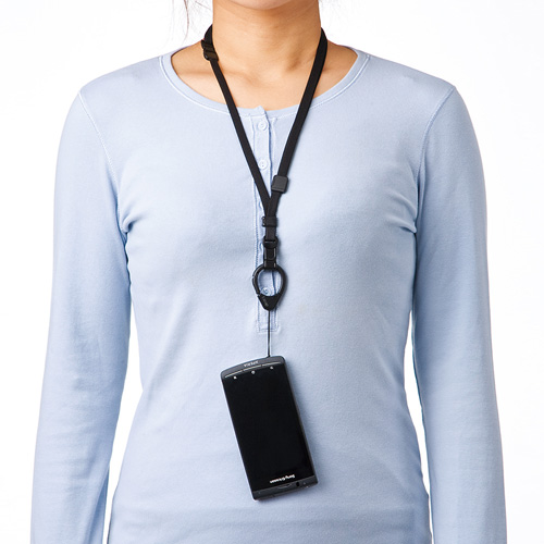 ネックストラップ(ストラップリング・ブラック) サンワサプライ