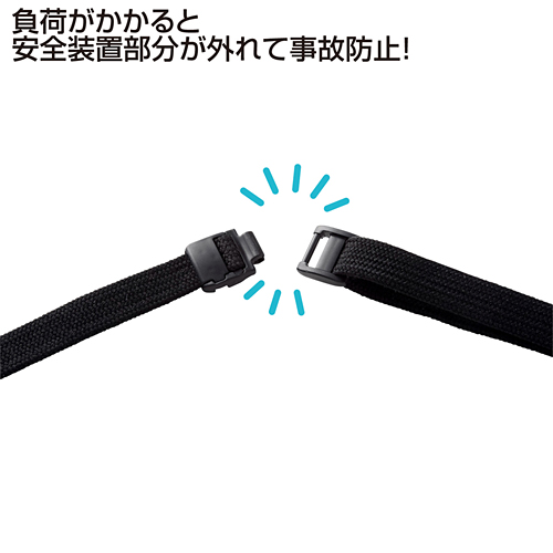 70Cm伸びるリールがついた便利なストラップ(ハードタイプのIDケース付き) サンワサプライ
