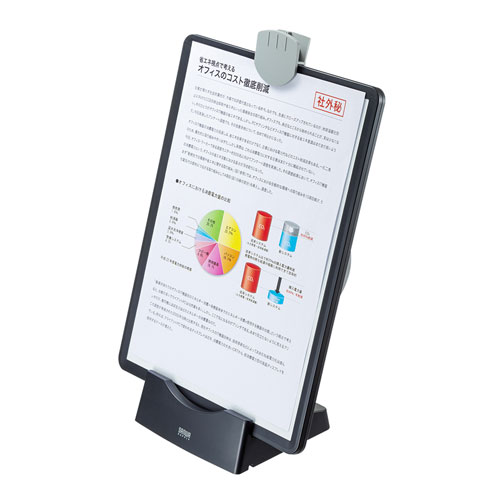 データホルダー(ブックスタンド・ホワイトボード・VESA・回転・ブラック)