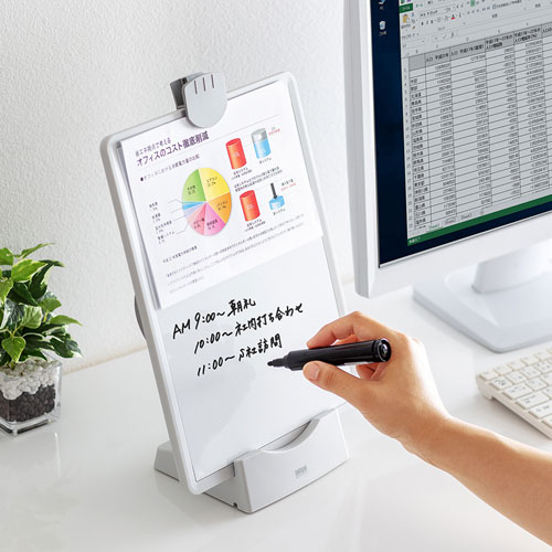 データホルダー（タブレットスタンド・ホワイトボード・VESA・回転・ホワイト） DH-319W サンワサプライ