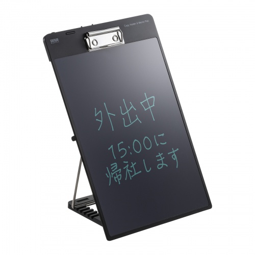 クリップ付き電子メモパッド（ブラック） DH-320BK サンワサプライ