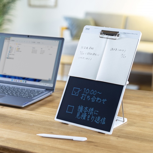 クリップ付き電子メモパッド（ホワイト） DH-320W サンワサプライ