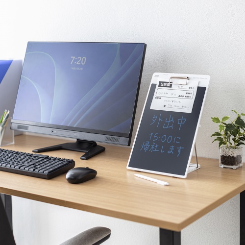 クリップ付き電子メモパッド（ホワイト） DH-320W サンワサプライ