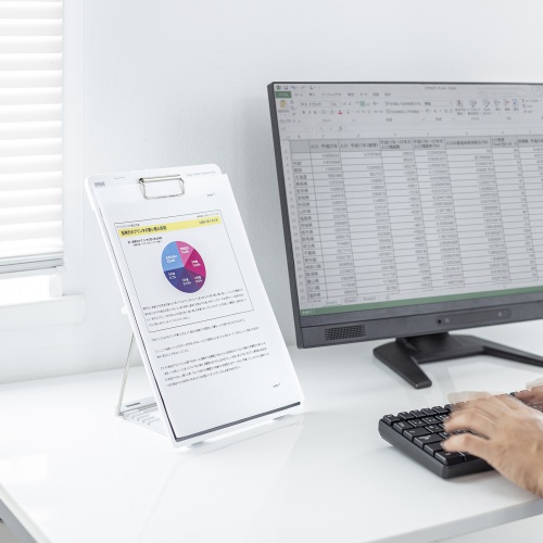 クリップ付き電子メモパッド（ホワイト） DH-320W サンワサプライ