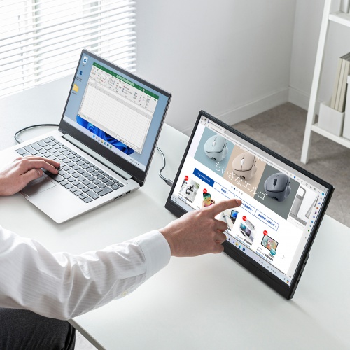 モバイルモニター／15.6インチ／タッチパネル／Type-C接続