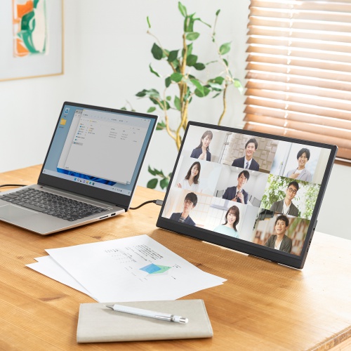 モバイルモニター（15.6型・スタンド一体型・Type C接続対応・2K・フルHD・FHD・モバイルディスプレイ・IPS液晶パネル・ケース付）