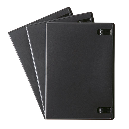 DVDケース（DVDトールケース・1枚収納・3枚セット・BD・CD・BD-R・BD-RE・ブルーレイ・Bluray・Blu-ray・教材・卒業・卒園・ブラック） DVD-TN1-03BKN