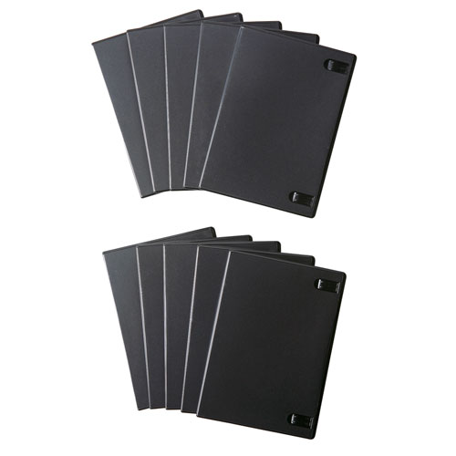 DVDケース（DVDトールケース・1枚収納・10枚セット・BD・CD・BD-R・BD-RE・ブルーレイ・Bluray・Blu-ray・教材・卒業・卒園・ブラック） DVD-TN1-10BKN