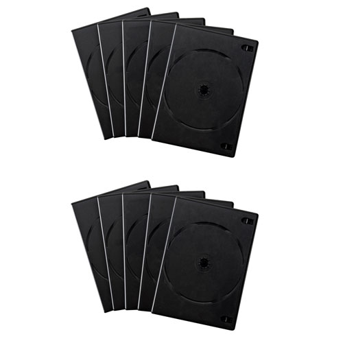 DVDケース（DVDトールケース・6枚収納・10枚セット・BD・CD・BD-R・BD-RE・ブルーレイ・Bluray・Blu-ray・教材・卒業・卒園・ブラック） DVD-TN6-10BKN