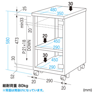 省スペースCPUをデスク下に2台設置できるCPUボックス（省スペースCPU用・扉付き） EA-CPU5【代引き不可商品】