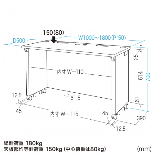 eデスク セミーオーダーデスク 特注 オフィスデスク パソコンデスク 濃い木目 幅105cm 奥行50cm 高さ70cm【受注生産品】