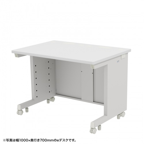 eデスク セミーオーダーデスク 特注 オフィスデスク パソコンデスク ホワイト 幅105cm 奥行65cm 高さ70cm【受注生産品】