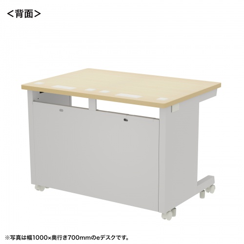 eデスク セミーオーダーデスク 特注 オフィスデスク パソコンデスク 薄い木目 幅105cm 奥行80cm 高さ70cm【受注生産品】