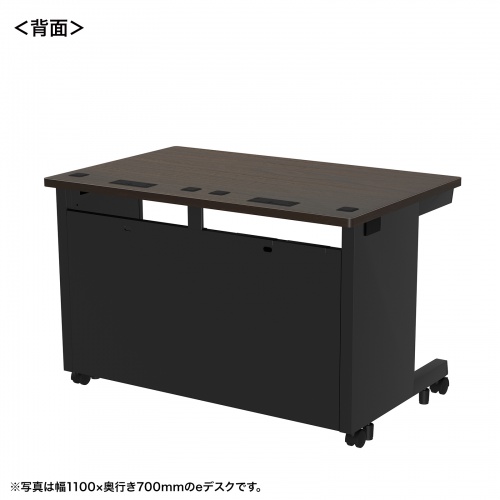 eデスク セミーオーダーデスク 特注 オフィスデスク パソコンデスク 濃い木目 幅110cm 奥行65cm 高さ70cm【受注生産品】