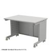 eデスク セミーオーダーデスク 特注 オフィスデスク パソコンデスク グレー 幅115cm 奥行75cm 高さ70cm【受注生産品】