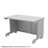 eデスク セミーオーダーデスク 特注 オフィスデスク パソコンデスク グレー 幅120cm 奥行65cm 高さ70cm【受注生産品】