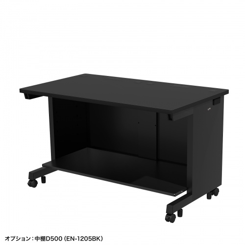 オフィスデスク（eデスク・パソコンデスク・ブラック・幅120cm・奥行70cm・高さ70cm）ED-SK12070BK サンワサプライ