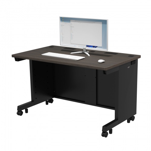 eデスク セミーオーダーデスク 特注 オフィスデスク パソコンデスク 濃い木目 幅120cm 奥行70cm 高さ70cm【受注生産品】