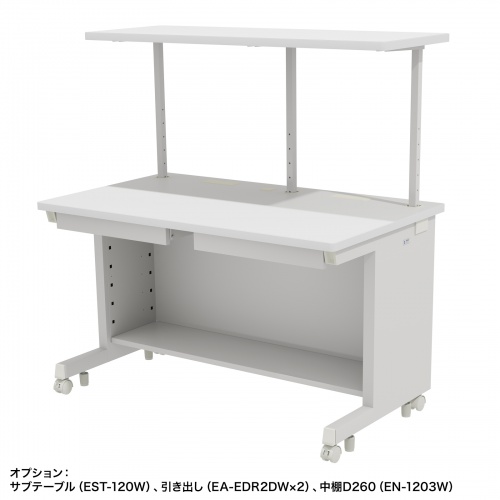 オフィスデスク（eデスク・パソコンデスク・ホワイト・幅120cm・奥行70cm・高さ70cm）ED-SK12070W サンワサプライ