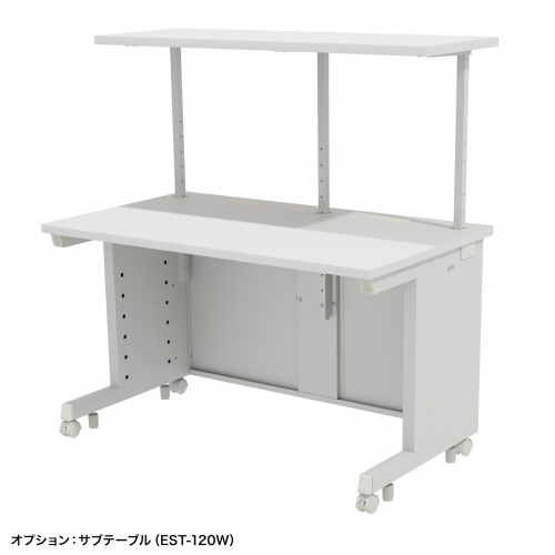オフィスデスク（eデスク・パソコンデスク・ホワイト・幅120cm・奥行70cm・高さ70cm）ED-SK12070W サンワサプライ