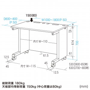 オフィスデスク（幅120cm・奥行80cm・高さ70cm・グレー）ED-SK12080GY サンワサプライ