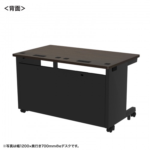 eデスク セミーオーダーデスク 特注 オフィスデスク パソコンデスク 濃い木目 幅125cm 奥行65cm 高さ70cm【受注生産品】